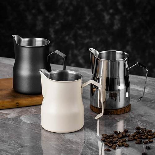 意式咖啡打奶杯家用304不锈钢拉花杯 大肚打奶泡缸拉花压纹拉花缸