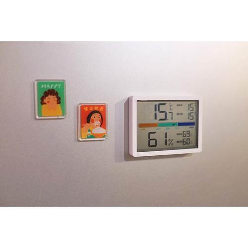 朴房 磁吸可站立智能温度计家用室内湿度检测仪霜山气温显示器1