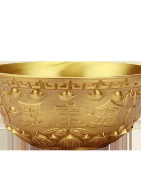 瑞象 黄铜聚宝盆摆件风水铜盆金盆客厅玄关店铺开业礼品