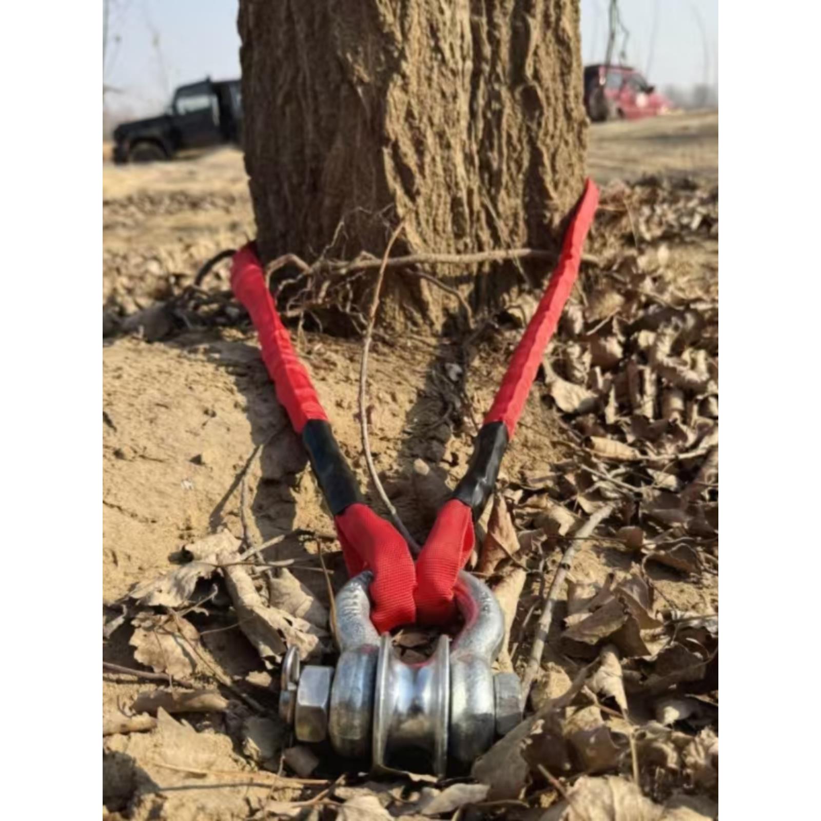 越野救援滑轮组合电动绞盘滑轮组超高分子抱树绳滑轮装脱困抱树带