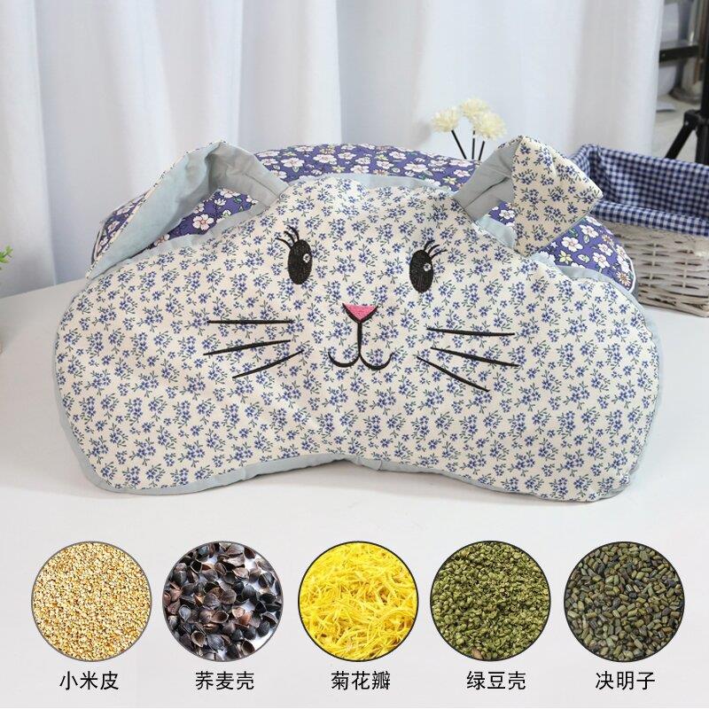 全棉荞麦壳枕头枕芯护颈椎助睡眠家用大兔卡通单人儿童可拆套枕头