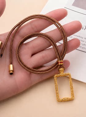 高端嘎乌盒可装浙商5克金条唐卡吊坠挂绳空壳1.5*3币壳噶乌空盒子