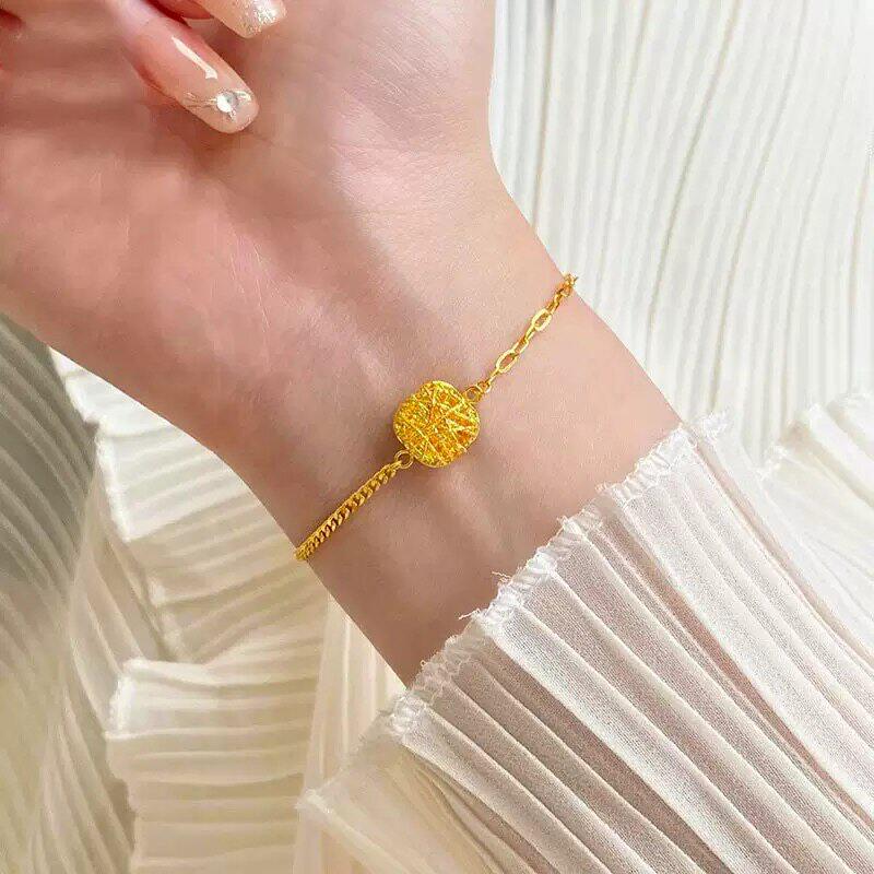 小方糖手链沙金仿真黄金婚庆首饰戒指耳钉项链结婚三金订婚五金套