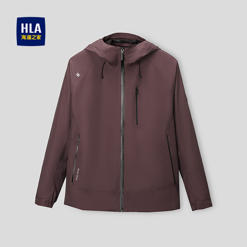 海澜之家连帽字母印花休闲风夹克