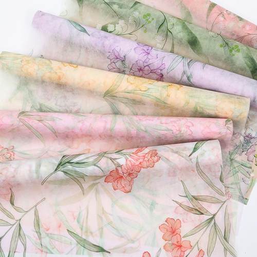 鸟语花香印花鲜花包装纸无纺布包花内衬纸花店花艺材料