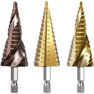 热销宝塔钻头六角阶梯钻金属开孔器梯形钢铁打孔超硬多功能扩孔锥