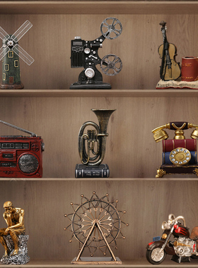 热销欧式复古摆件创意家居客厅酒柜摆设美式怀旧书房书架书柜子装