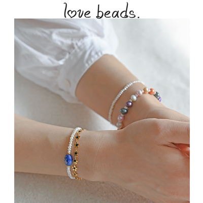 lovebeads原创甜美金色小花手链