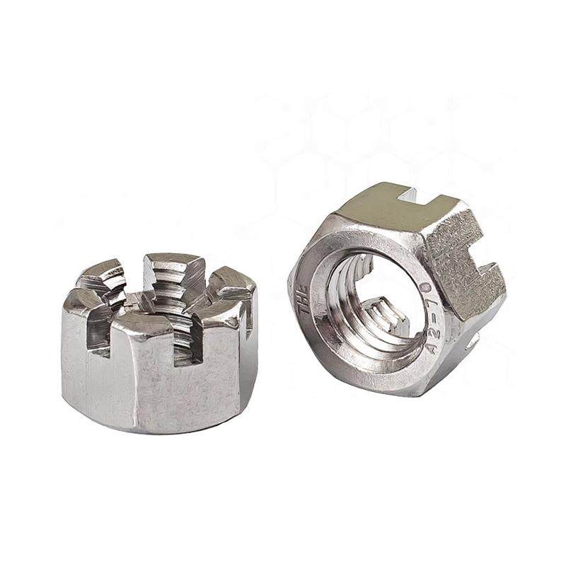 GB6181 304不锈钢开槽螺母六角槽型螺帽M6M8M10M12M14M16M18M20mm