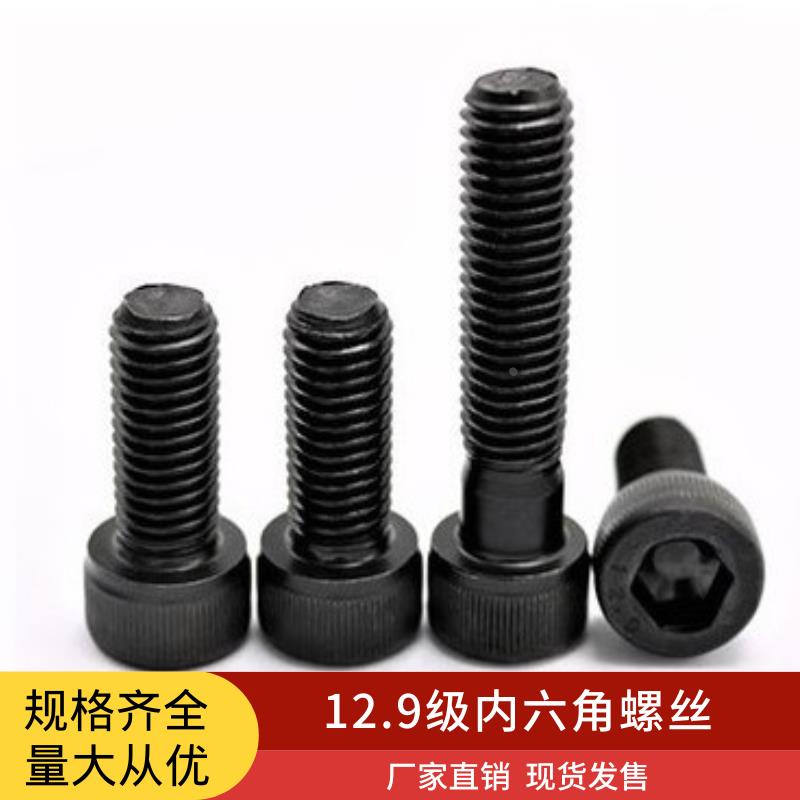 GB70黑色12.9级高强度圆柱头内六角螺丝杯头螺栓M24*40-200