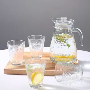 玻璃喝水杯 简约冷水壶家用大容量泡茶壶果汁高颜值水具套装