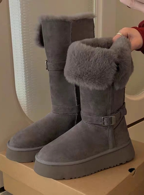 【维也娜老赵专享】BH319冬季新款高邦厚绒雪地靴