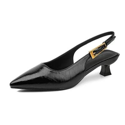 LL656春季新款尖头细高跟时尚前包后空单鞋