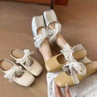 【维也娜老赵专享】AAL2355-2韩版软底软面绸布带包头平底拖鞋