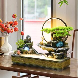 室假喷山流水泉摆件循环水办公客厅桌面鱼景池观风水VBV轮招财转