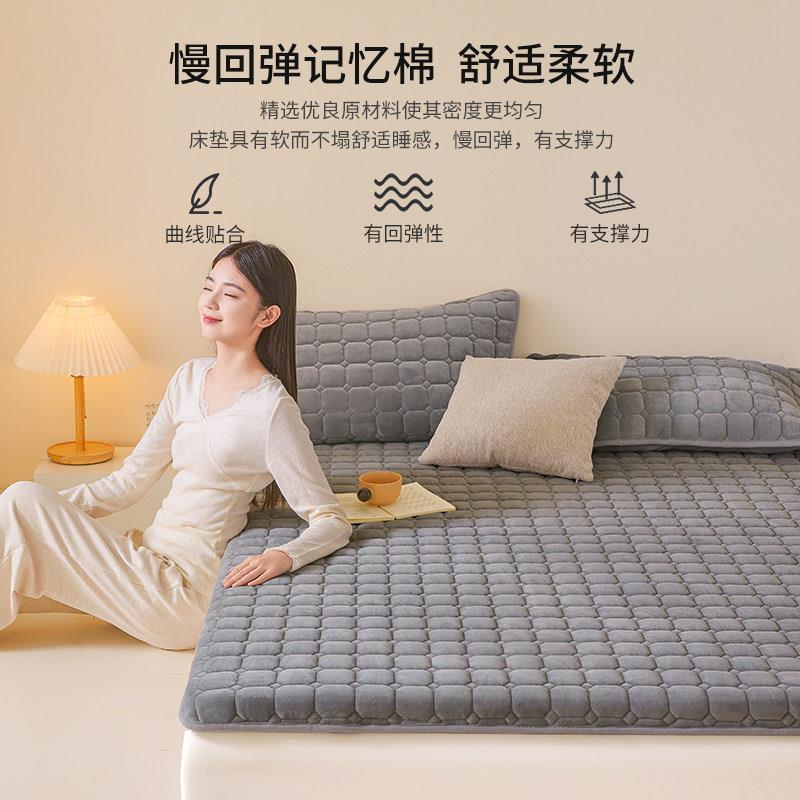 兰家纺德芙绒床垫软加垫厚家用记保忆棉两用学生垫被冬罗DFRLYCD