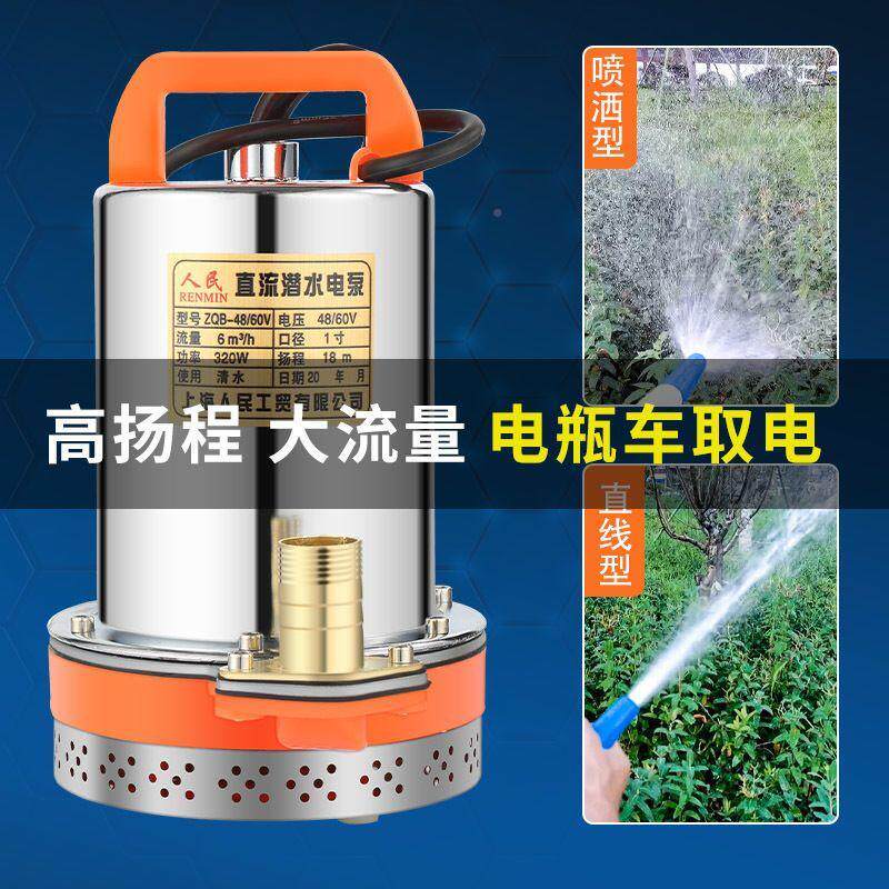 12V2泵4V48V60V72直流水泵抽水V潜家用农用洗车电动车