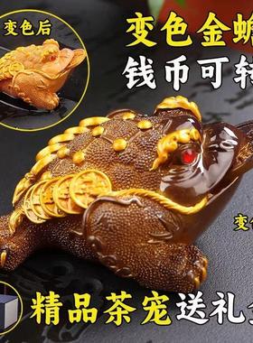 Boc色o可茶宠金具蟾养变摆件精品VPS高档茶桌茶台金蝉貔貅茶配件