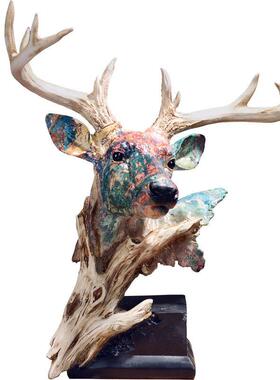 北欧风装饰摆乔件树脂彷真视鹿品头摆SZ0050设客厅样板房电柜酒柜