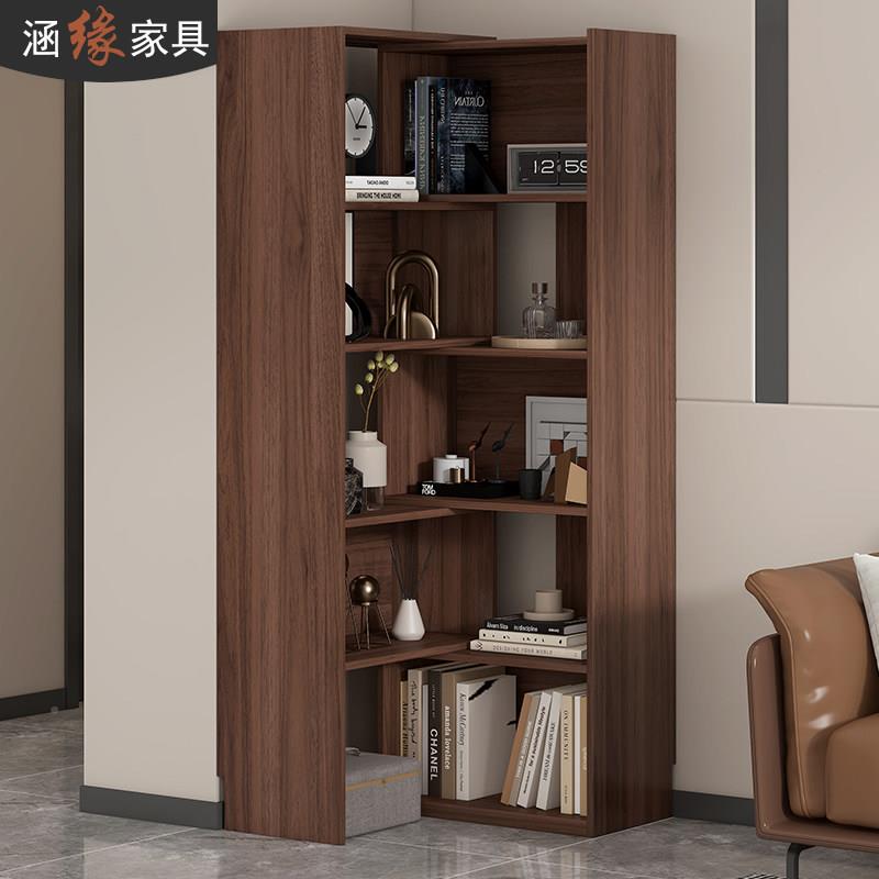 角复古风架可伸缩旋转地组合转书架客厅家用书柜7F76落绘本架展示