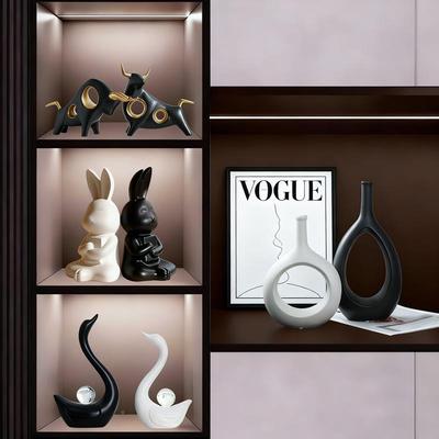 网红ns风植绒爱柜XQ-1217神兔件客厅入户玄关电视套装摆轻奢i高档