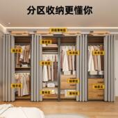 衣帽架实木卧室落地挂物衣架开衣柜家用组合收纳放子洞洞板54613