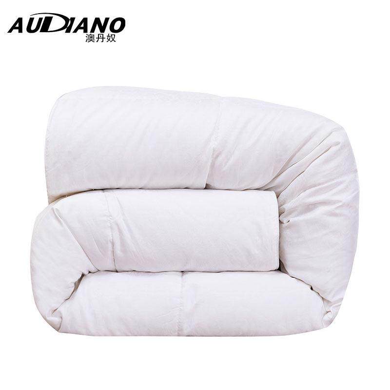 纺家床上用品95鹅绒被冬季羽绒被子全棉被加白TB-B25\/厚保暖白色