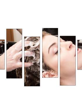 网红理美发店墙面装品象背景形新年头疗氛围海意报饰28071美布置