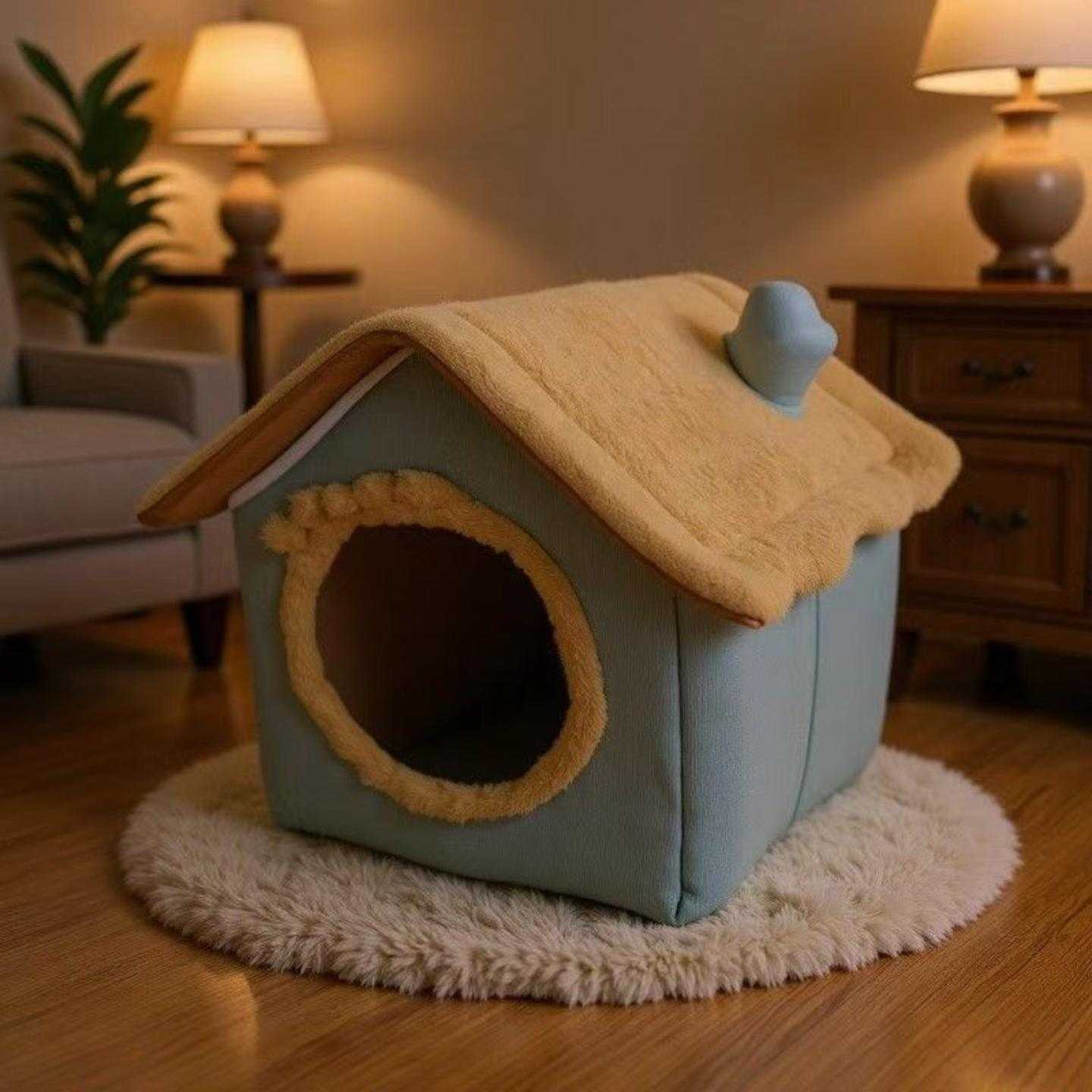 猫狗房子窝冬季保暖猫窝四季通用可拆洗狗屋猫咪床宠物窝宠物用品