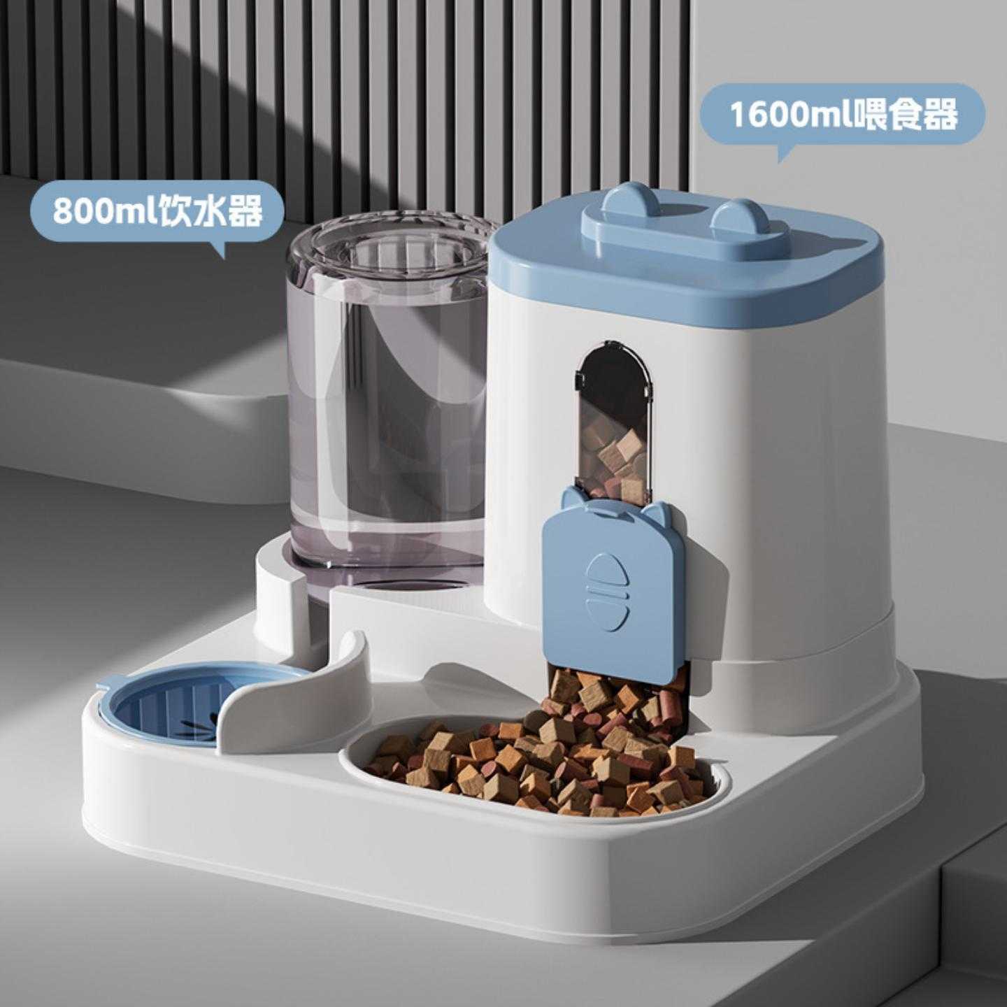 新款自动猫咪喂食器狗碗宠物碗猫盆二合一饮水机猫碗宠物用品