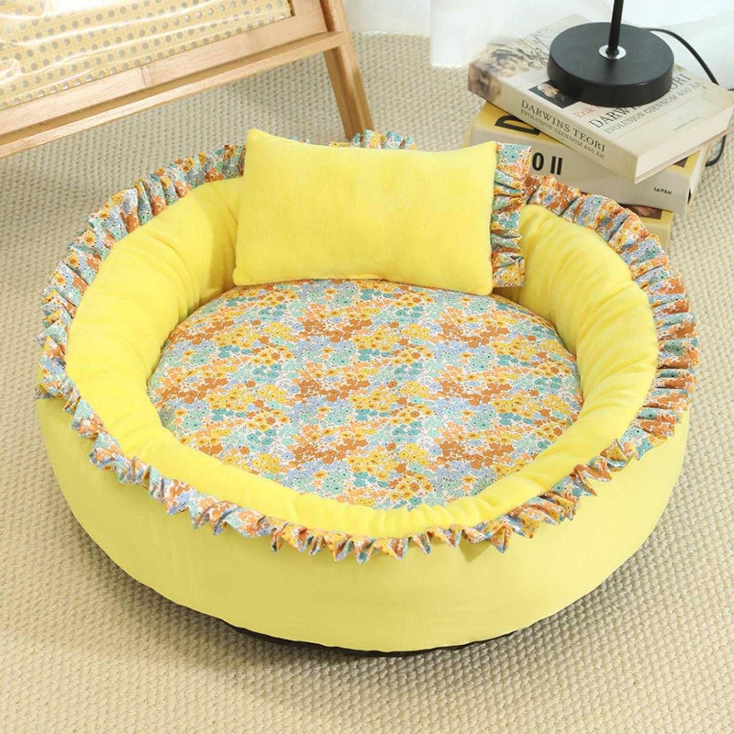 新品猫窝四季通用狗垫子夏天狗狗窝中小型犬冬天保暖圆形宠物窝垫