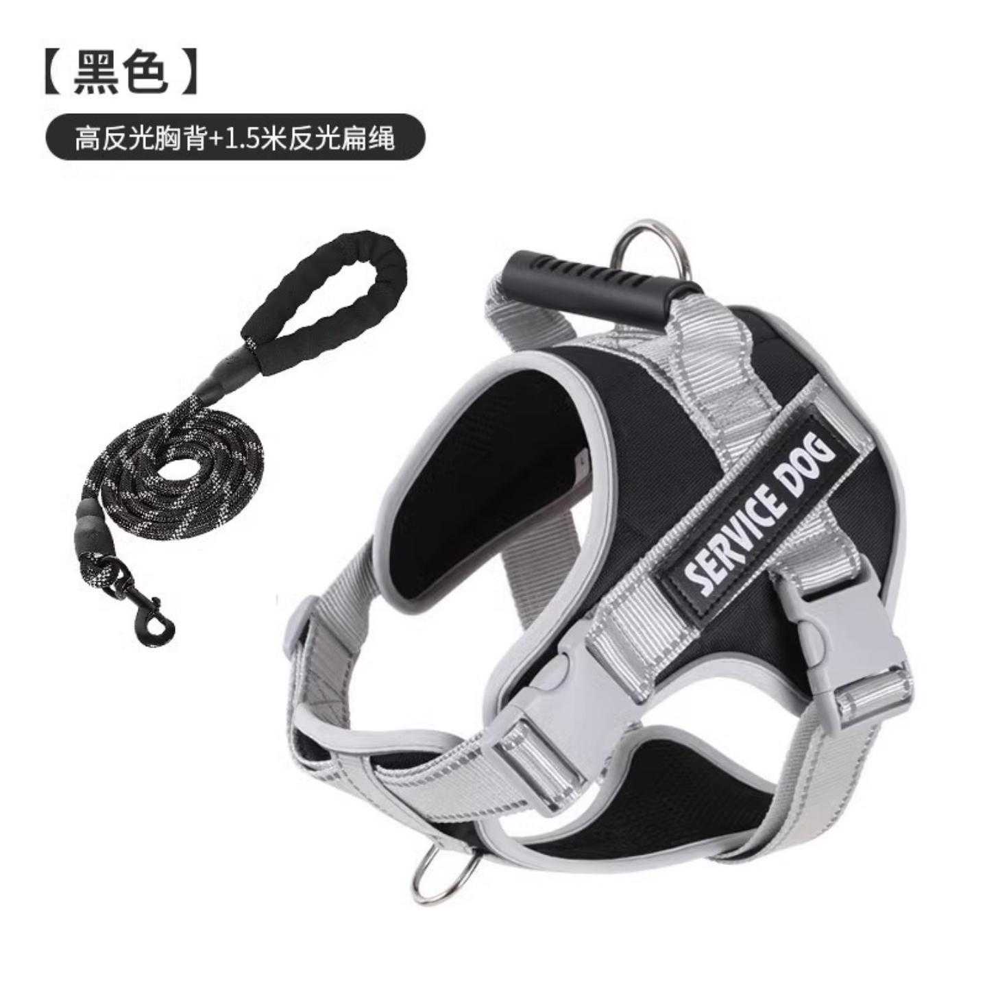 狗背带胸背中大型犬遛狗牵引绳防爆冲战术胸背带狗脖套