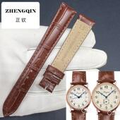 适配同款 浪琴表带经典 复古棕色真皮牛皮L4.785男L4.767女l4.267