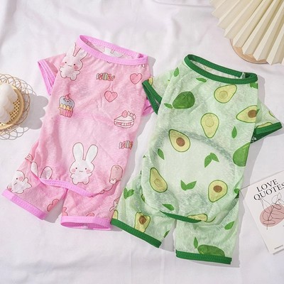 狗狗衣服春夏薄款四脚衣透气防晒衫小型犬比熊猫咪防掉毛宠物服饰