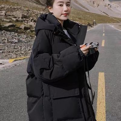 2025新小个子加厚面包服黑色短款