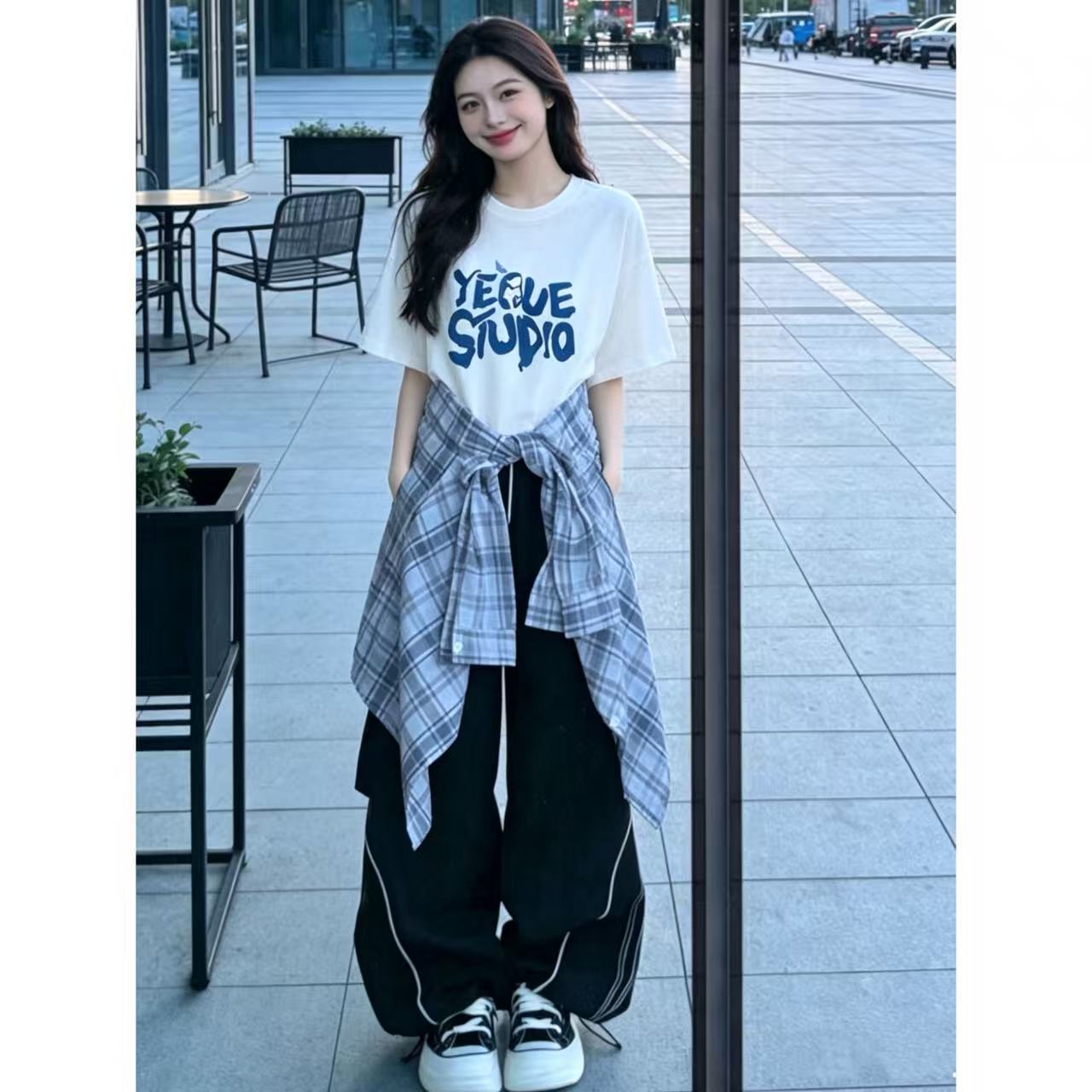 多巴胺少女夏装工装三件套图片