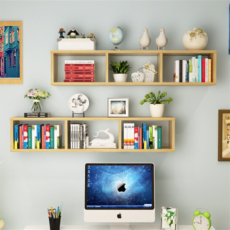 书架墙上置物架壁挂墙体柜客厅隔板背景墙装饰架卧室墙面置物架