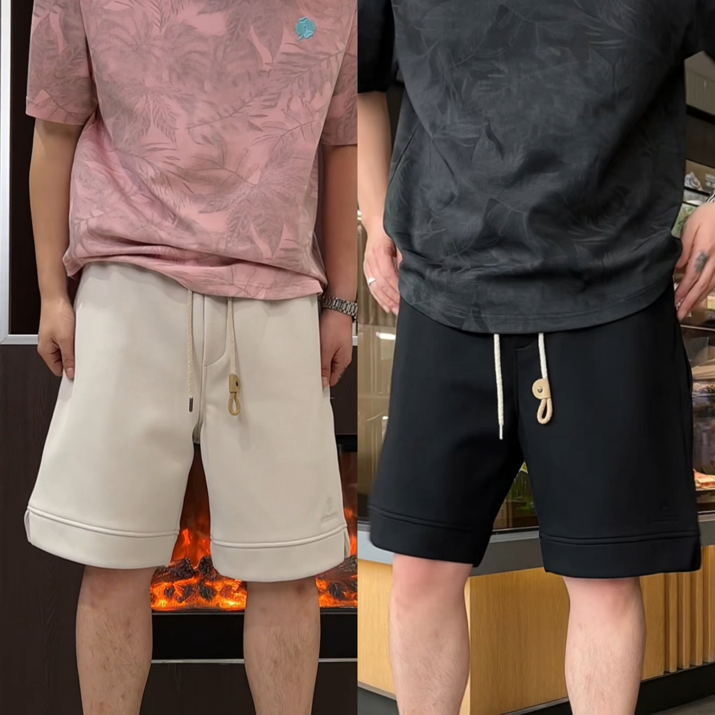 宽松潮牌感时尚痞帅洋气百搭短裤夏季新品多巴胺四叶草刺绣五分裤
