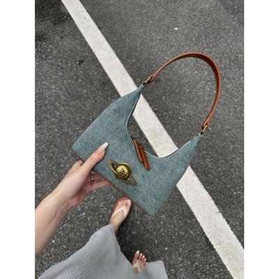 2025新款小众复古牛仔腋下包