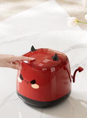 桌面垃圾桶家用2025新款简约可爱卧室客厅按压开盖办公室卡通学生