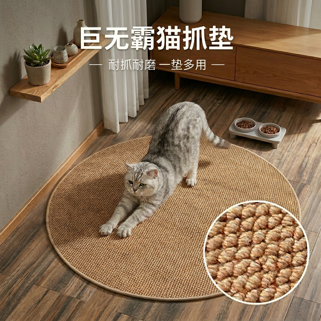 超大猫抓板猫抓垫耐磨不掉屑窝猫咪用品磨爪子神器防猫抓沙发保护