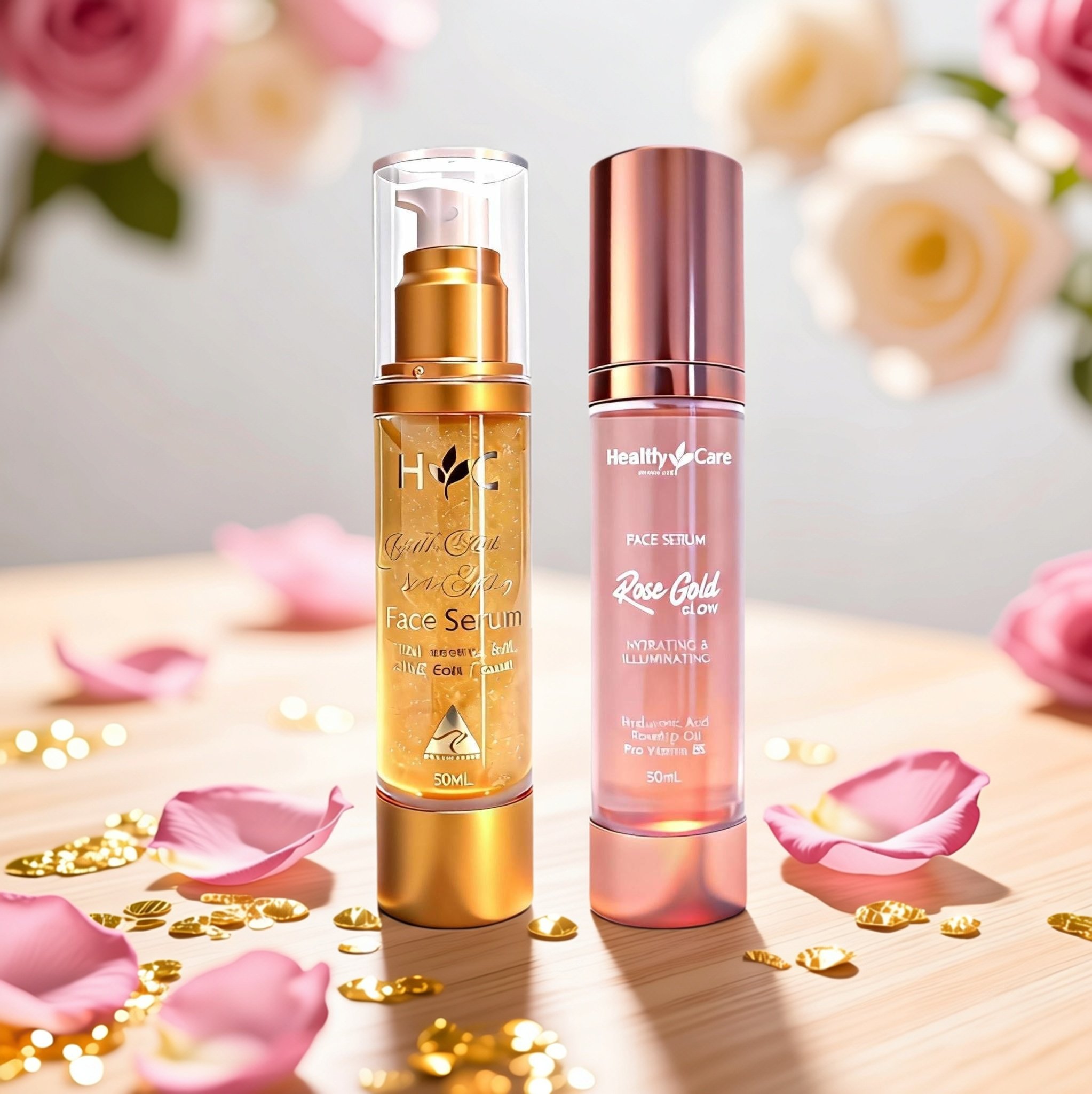 Healthy Care澳洲HC羊胎素金箔玫瑰精华补水保湿收缩毛孔精华液女