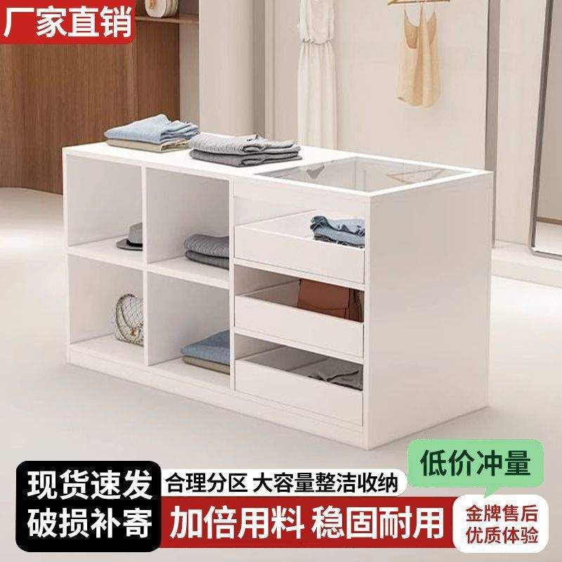 服装店中岛柜收银台柜台带玻璃摆件饰品陈列柜流水台展示台吧台桌