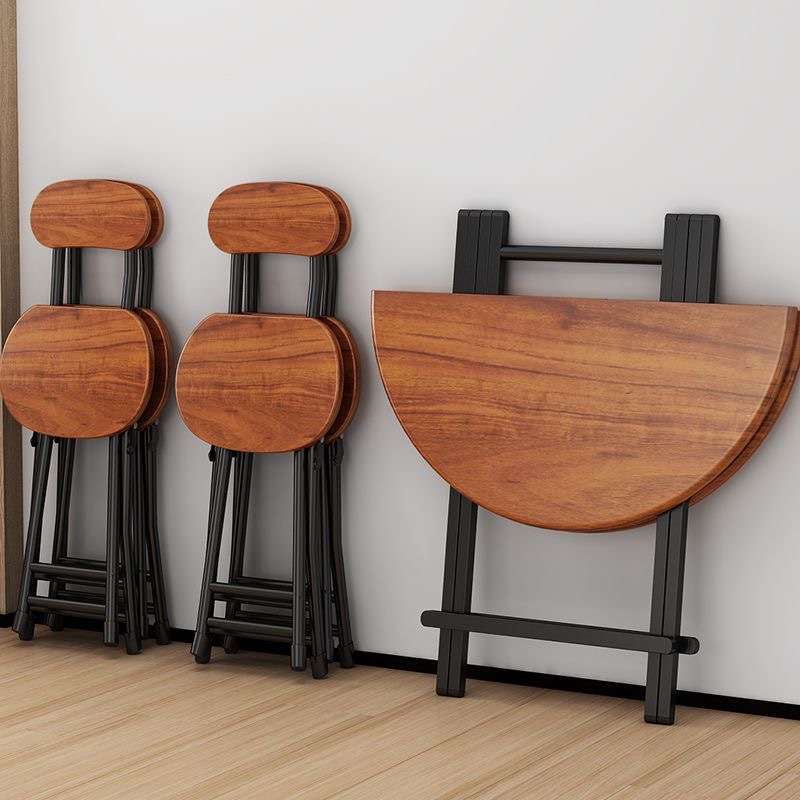 简易小户型家用折叠圆桌出租房折叠桌椅套装休闲阳台电脑折叠桌