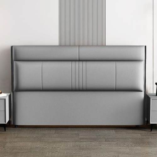 床头豪华组合高档靠背板实木环保床头软包双人床床头一体薄款