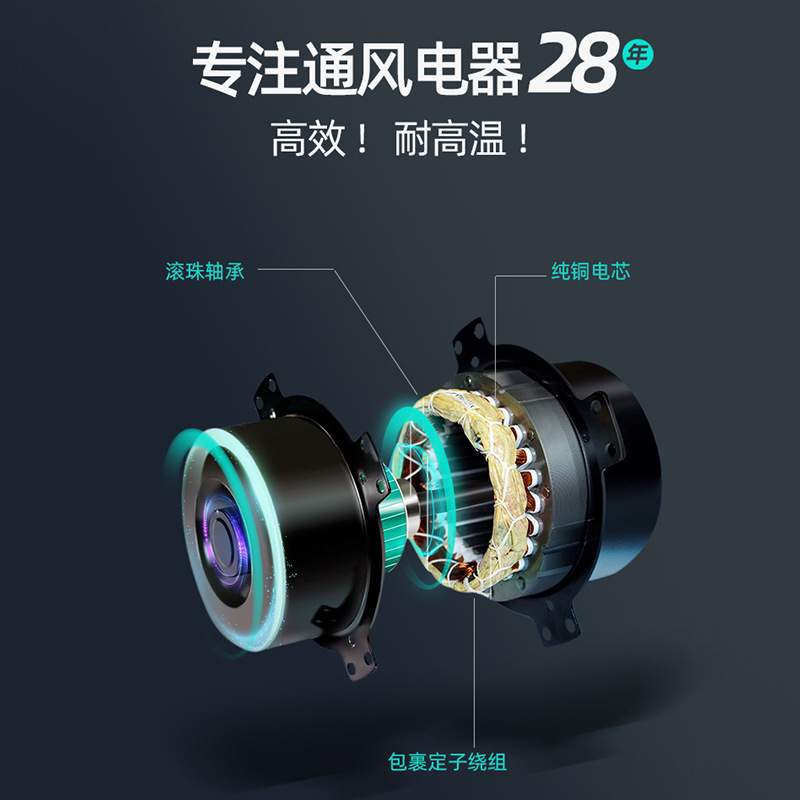 绿岛风管道轴流风机轻音抽风机家用单向新风机商用新风系统换气机