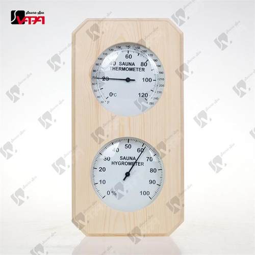 桑拿配件松木棱角双表白表盘温湿度计桑拿设备汗蒸房干蒸湿蒸房