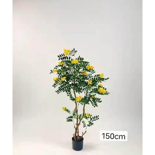 仿真槐花树黄花叶槐花树园林工程造景家居装饰仿真绿植