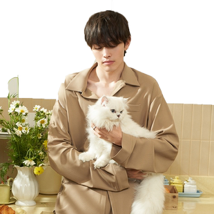 CASUCA躲毛毛家居服春秋可外穿男女不粘毛防静电防沾猫毛情侣睡衣