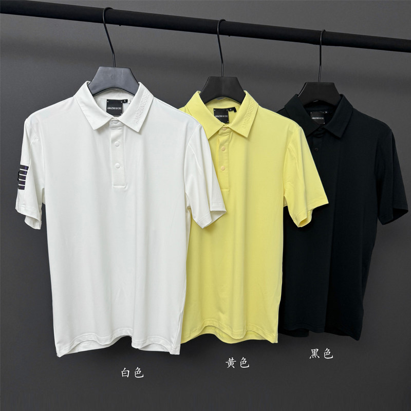 2026新款夏季高尔夫男短袖T恤弹力球衣男士翻领polo衫运动男上衣